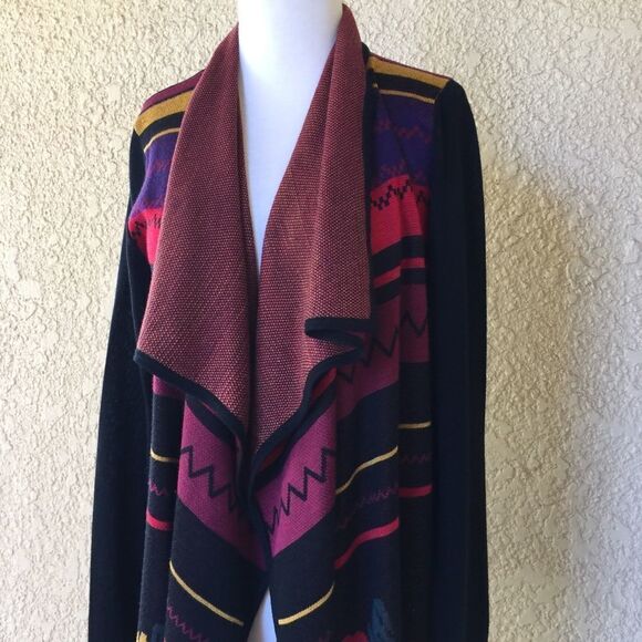 Cupio Waterfall Open Front Cardigan Women’s Size L Long Sleeve Drape Lightweight - Picture 1 of 8
